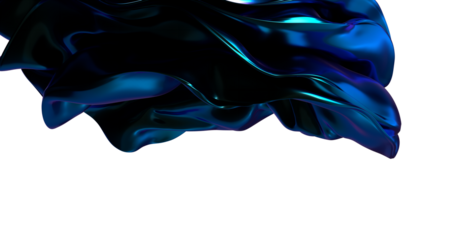 Flowing Rhythms: Abstract 3D Blue Wave Illustration with Harmonious Movements