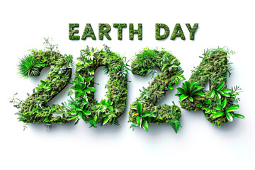 Earth Day 2024 isolated on white