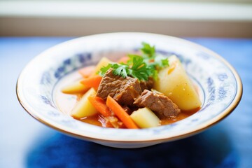 traditional goulash with potato and carrot chunks