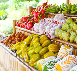 Open air fruit market in Thailand