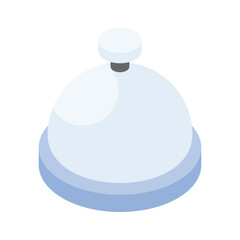 An isometric icon of food cloche in modern style, easy to use and download