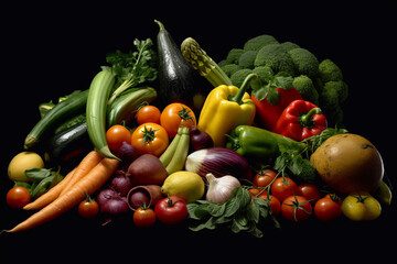 Vegetarian food. Raw food Fresh vegetables. Vegetable harvest.Balanced nutrition.
