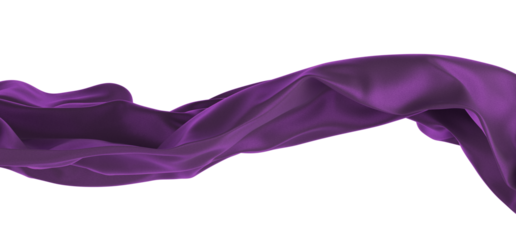 Smooth elegant purple cloth on transparent background