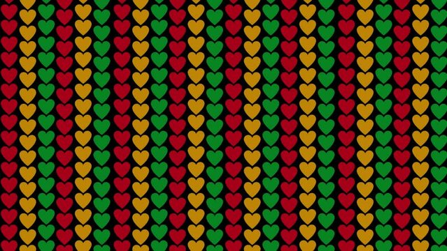 black history month love background animation for social media post, south africa flag color, celebrating black history month	
