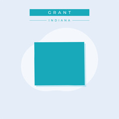 Vector illustration vector of Grant map Indiana