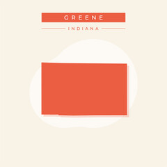 Vector illustration vector of Greene map Indiana