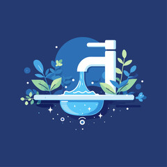 vector logo illustration World water day celebrate water and raises awareness of the billion people living without access to safe water representation taking action to tackle the global water crisis