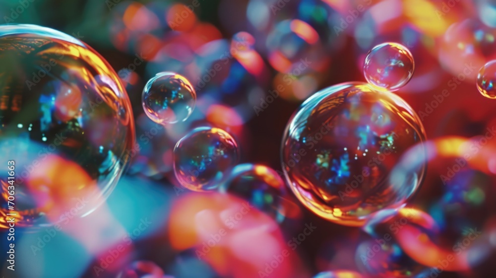 Poster Bubbles floating in the air, perfect for adding a touch of joy and playfulness to any project