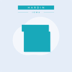 Vector illustration vector of Hardin map Iowa