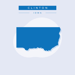 Fototapeta premium Vector illustration vector of Clinton map Iowa