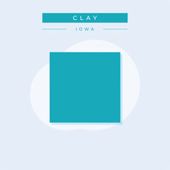 Vector illustration vector of Clay map Iowa