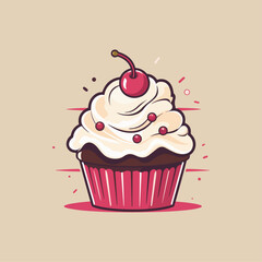 sweet color cupcake logo vector sign for shop, sticker, or any purpose 