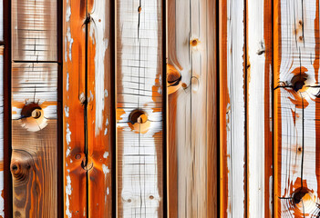 Background of weathered white planks, bright worn surface texture