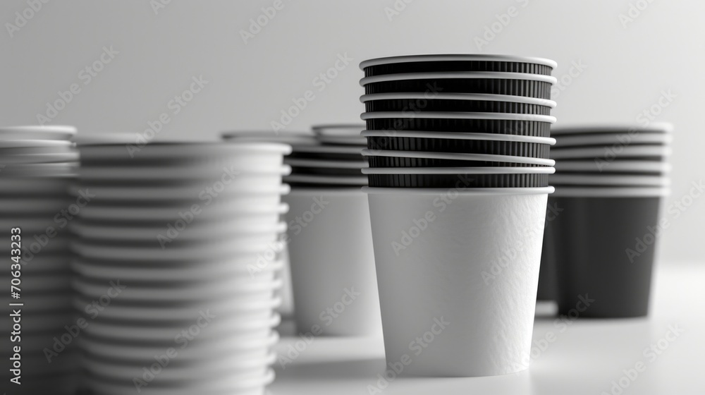Poster cups sitting on top of a table. suitable for various uses