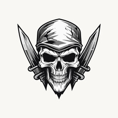 Fototapeta premium illustration skull head emblem logo vector graphic for t shirt sticker print or any purpose version 1