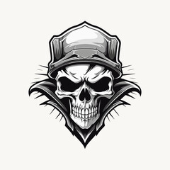 Fototapeta premium skull illustration vector emblem design grapich for t shirt sticker print or any purpose