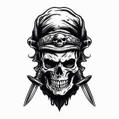 Fototapeta premium emblem of horror skull vector grapich design illustration for t shirt sticker print or any purpose