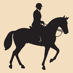 Horseback rider black silhouette Clip art vector