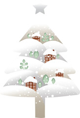 Gingerbread house village christmas tree