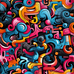 Obraz premium seamless pattern 2d graffiti