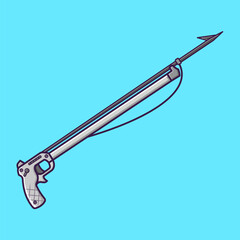 Speargun For Fish Illustration, Vector, Isolated Icon, Fisherman