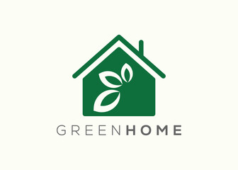 Home leaf logo design vector template. Nature home Leaf vector logo