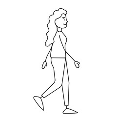 woman walking, simple figurine, sketch, vector