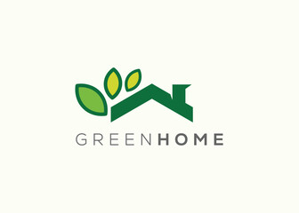 Home leaf logo design vector template. Nature home Leaf vector logo