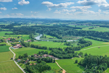 Fototapeta na wymiar Blick auf das Illertal bei Kronburg im Oberschwaben