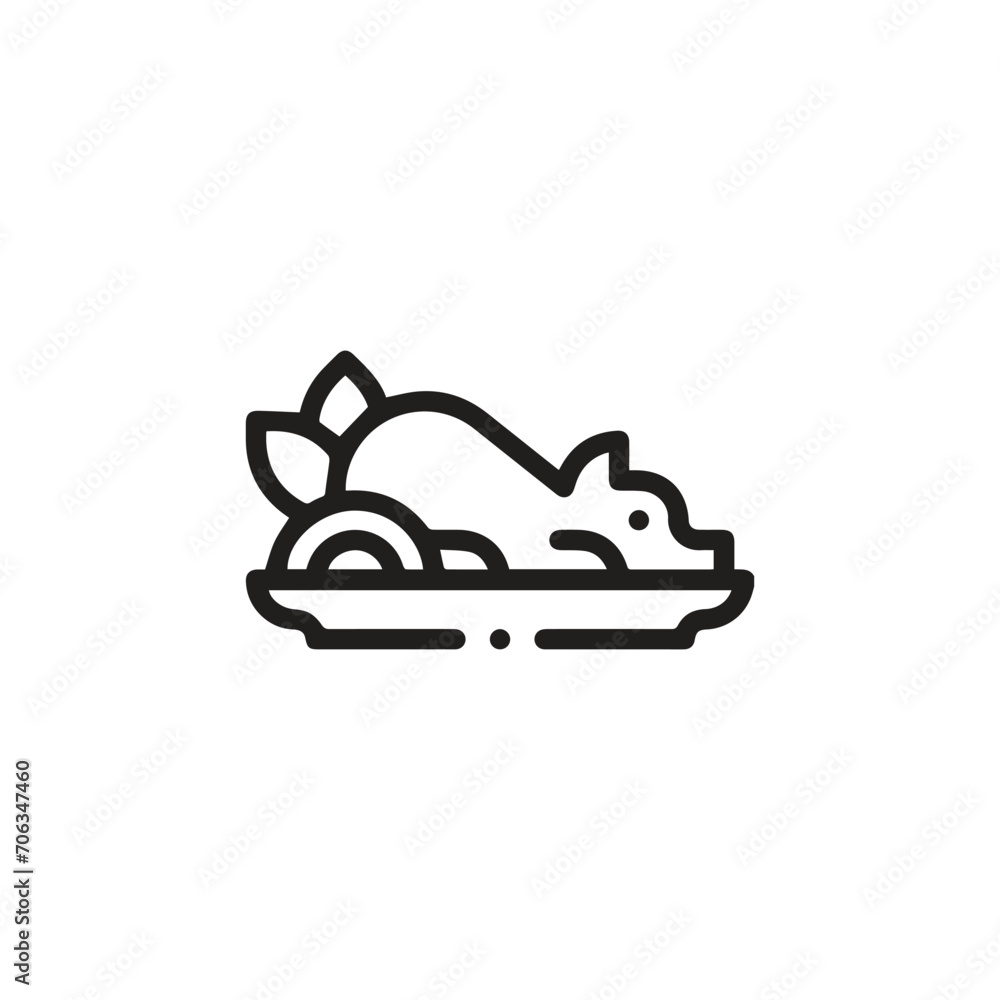 Poster roasted icon vector. linear style sign for mobile concept and web design. roasted symbol illustratio