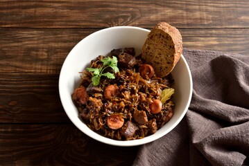 Stewed cabbage (polish bigos)