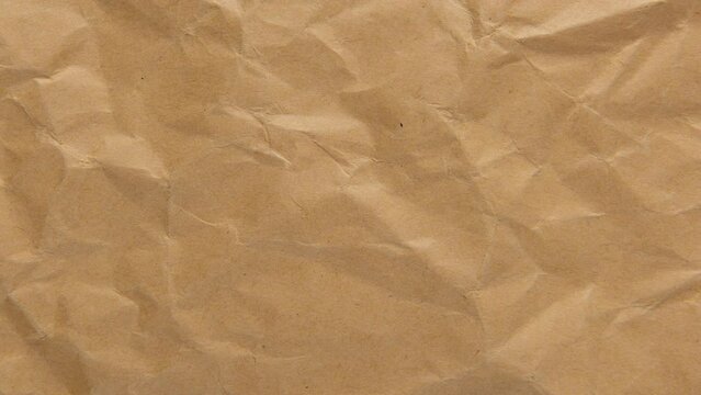 Stop motion of brown crumpled paper texture background