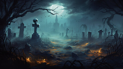 A haunting Halloween illustration