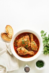 Chicken stew with tomatoes and herbs