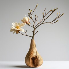 Creative composition with mock up flower plant vase by AI generate