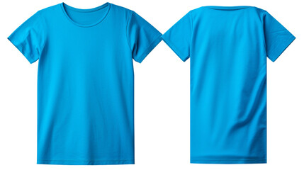 photography of a blue t-shirt front and back isolated on a transparent background created with Generative Ai