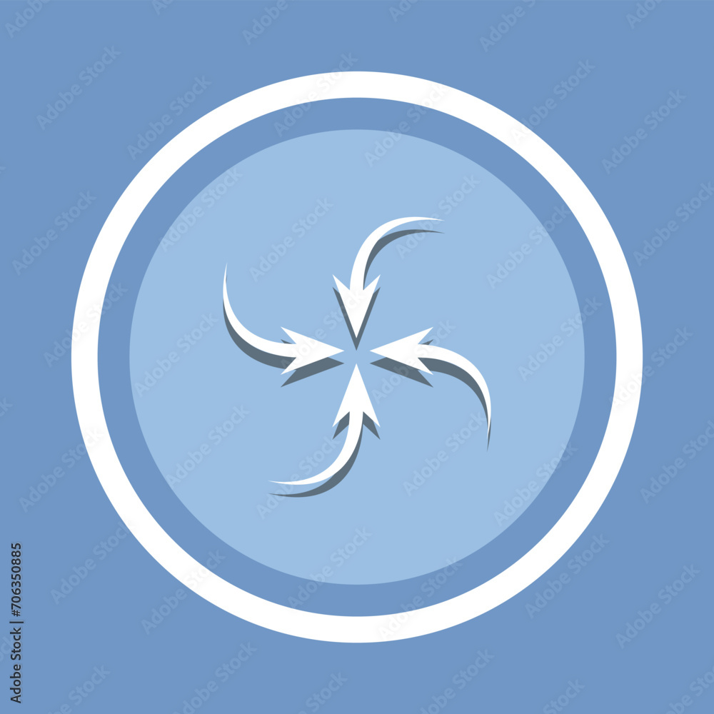 Poster inward arrow icon vector. four arrows icon vector in trendy flat style. arrow pointing center icon i