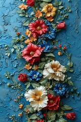 Paint a vintage tulip border with faded edges for an aged appearance in your junk journal art.