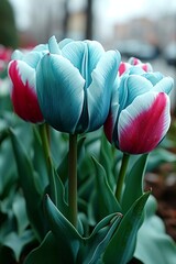 Paint a vintage tulip bouquet with a soft, muted color palette.
