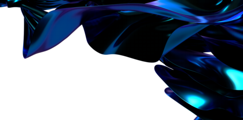 Flowing Rhythms: Abstract 3D Blue Wave Illustration with Harmonious Movements