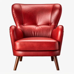 Fototapeta premium photography of a red armchair isolated on a transparent background created with Generative Ai