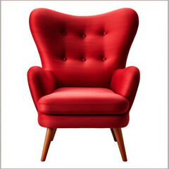 Naklejka premium photography of a red armchair isolated on a transparent background created with Generative Ai
