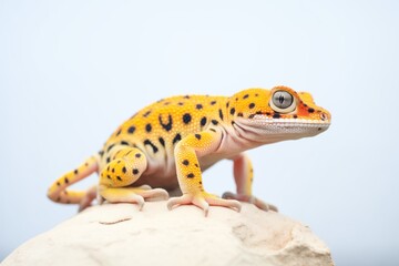 Obraz premium leopard gecko shedding skin on boulder