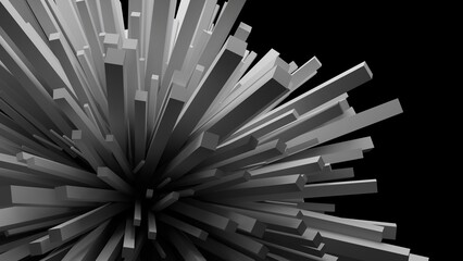 Abstract blocks white black background