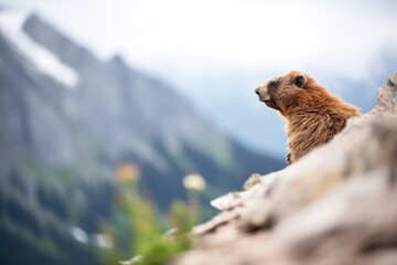 distant marmot whistling on ridge