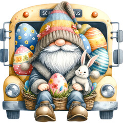 Cute Gnome Easter Day Clipart Illustration