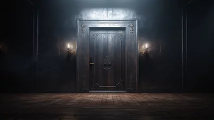 Afwasbaar Fotobehang Oude deur Elegant mysterious metal door
