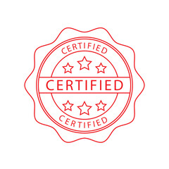 Certified stamp icon vector logo design template