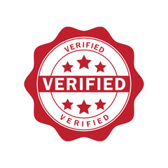 Verified stamp icon vector logo design template