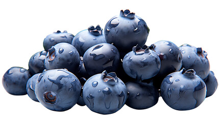 Blueberry in transparent PNG background. Generative AI.